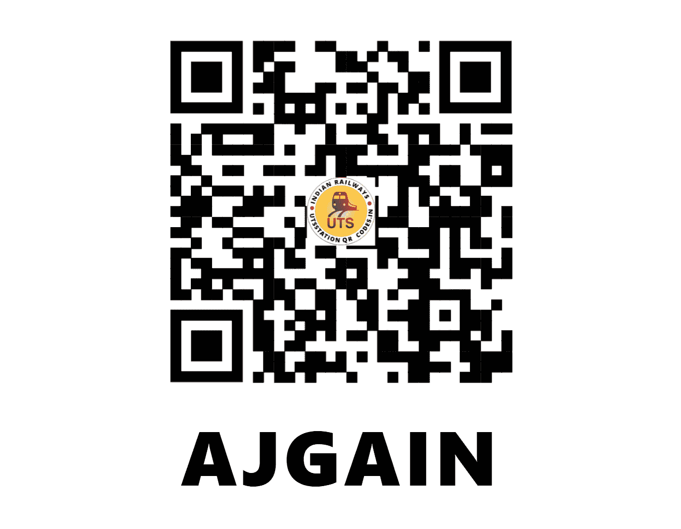 UTS QR Code for AJGAIN - AJ (NR - UTTAR PRADESH)
